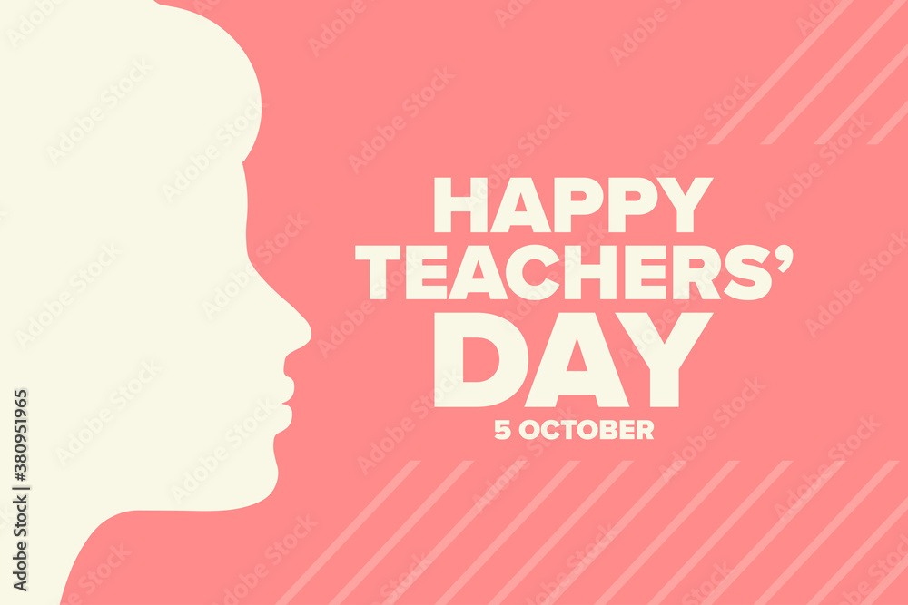 World Teachers’ Day. 5 October. Holiday concept. Template for background, banner, card, poster with text inscription. Vector EPS10 illustration.