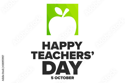 World Teachers’ Day. 5 October. Holiday concept. Template for background, banner, card, poster with text inscription. Vector EPS10 illustration.