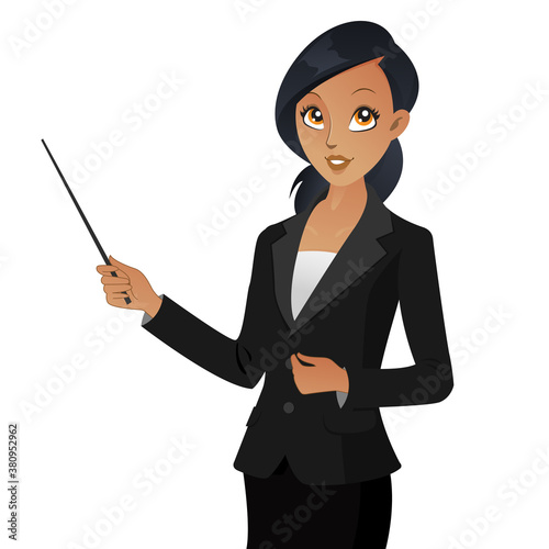 African American Business woman doing a presentation