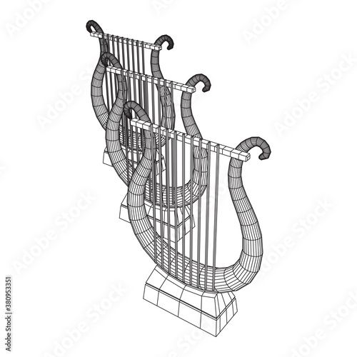 Ancient lyre or harp musical instrument