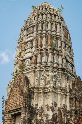 Abandoned temple in Ayutthaya Thailand - close-up