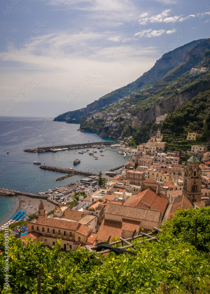 The town of Amalfi on the Amalfi Coast, Salerno, Campania, Italy