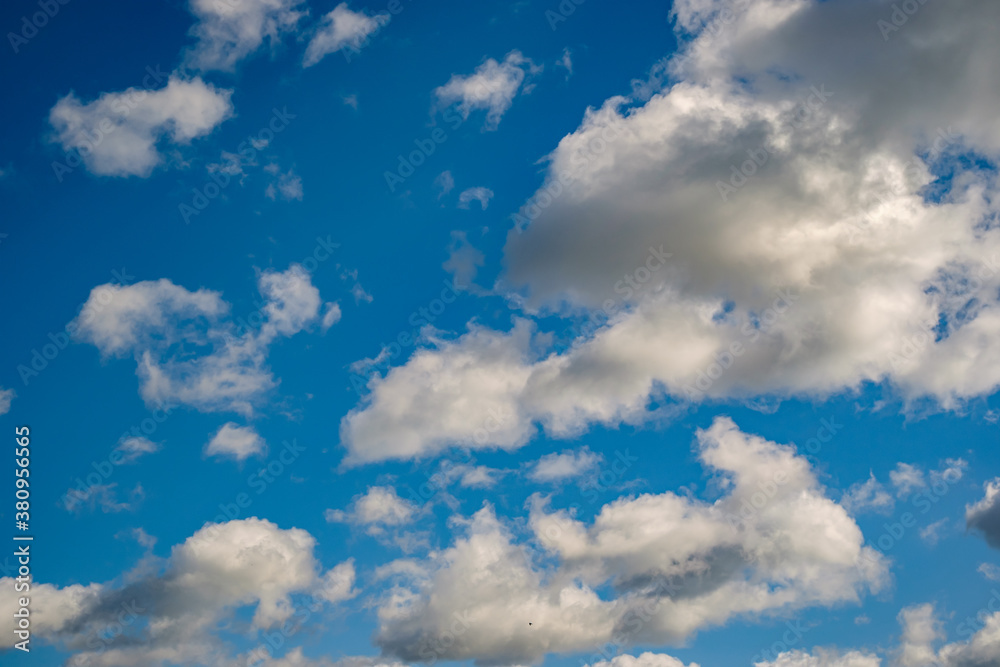 Fototapeta premium Blue sky background with a tiny clouds