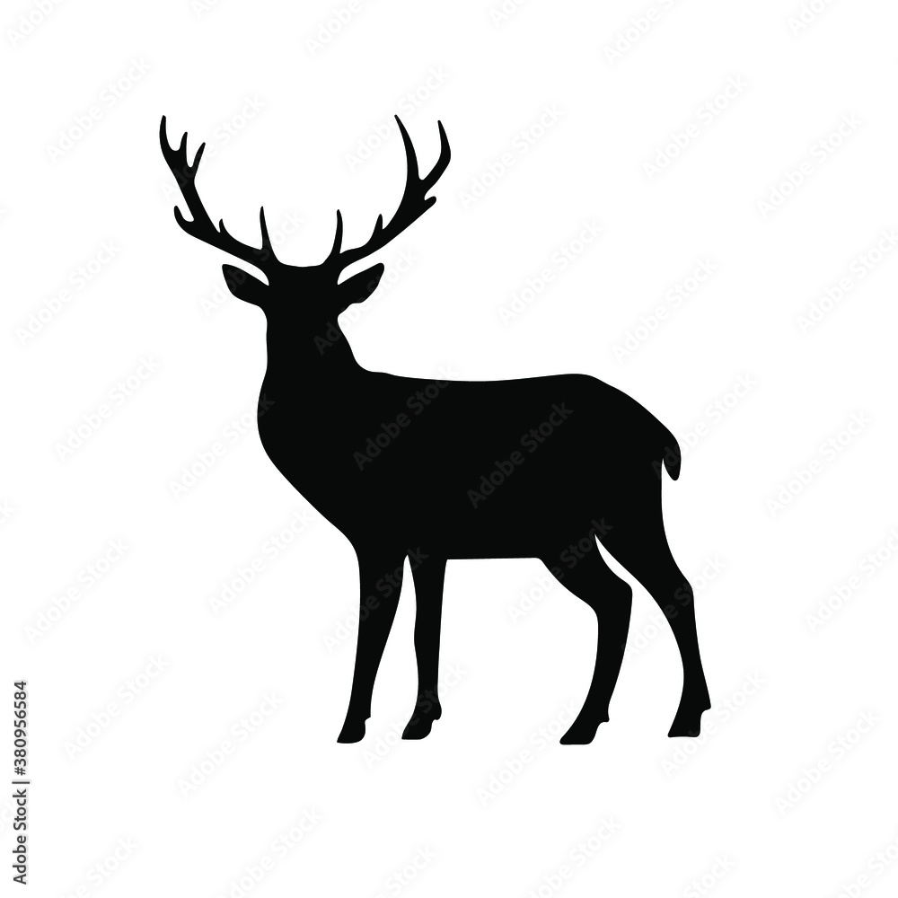 Deer vector illustration silhouette black. Deer vector illustration silhouette black.