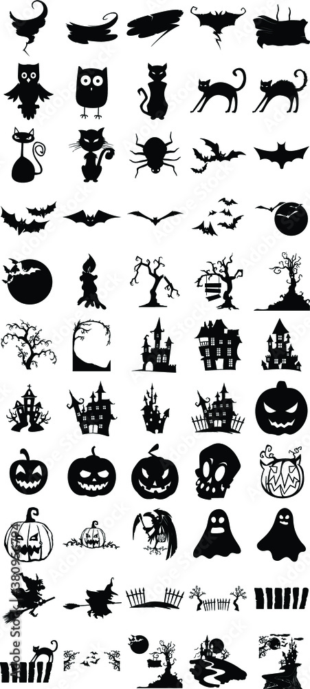 set of icons halloween