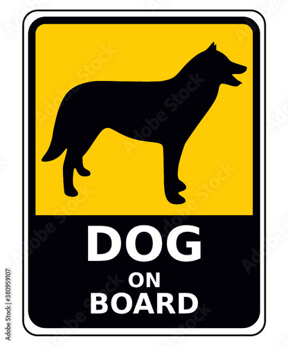 dog on board warning sign