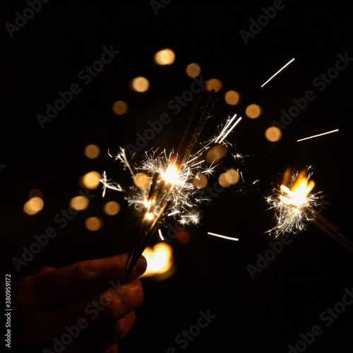 sparkler in hand, celebration