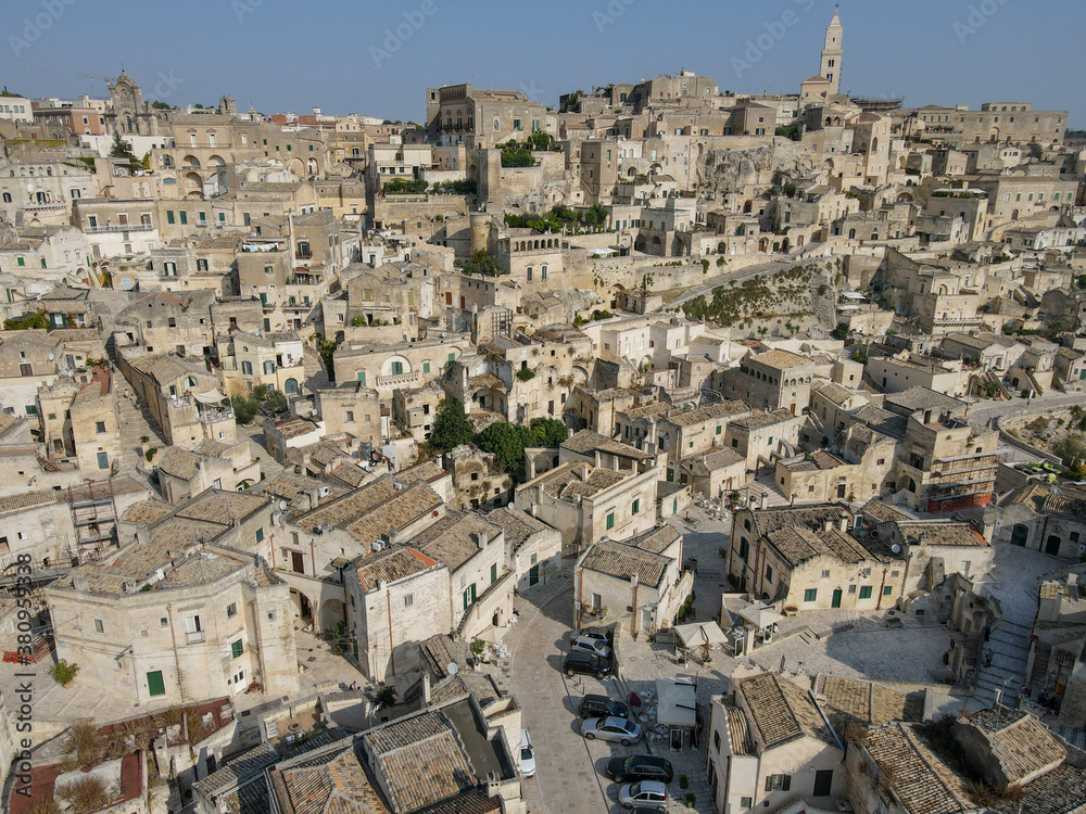 Aerial view of Matera on Italy