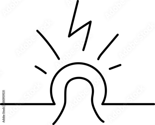 pimples on the head between the hair, line icon