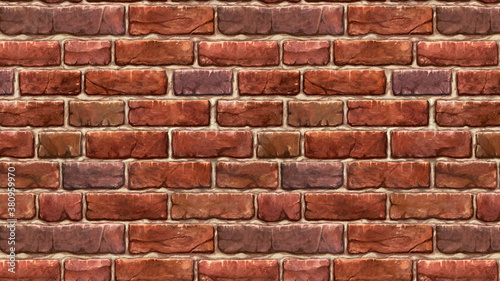 Wallpaper Mural 横長サイズの茶色い赤レンガの壁紙のイラスト。シームレスな素材 Torontodigital.ca