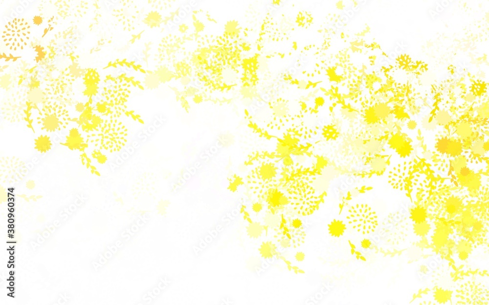 Light Yellow vector doodle background with flowers Light Yellow vector doodle background with flowers