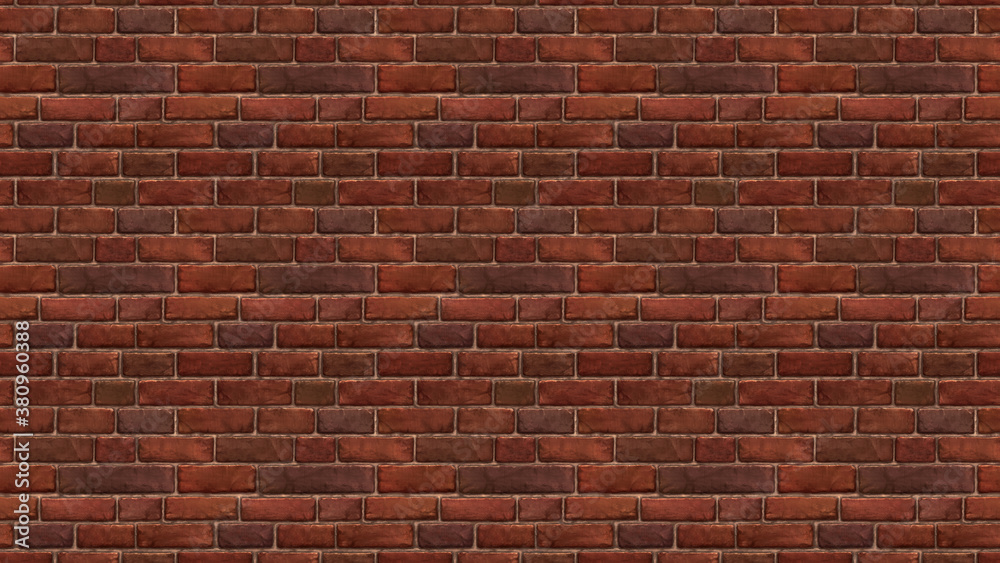 Obraz premium Horizontal size brown red brick wallpaper. Seamless pattern material