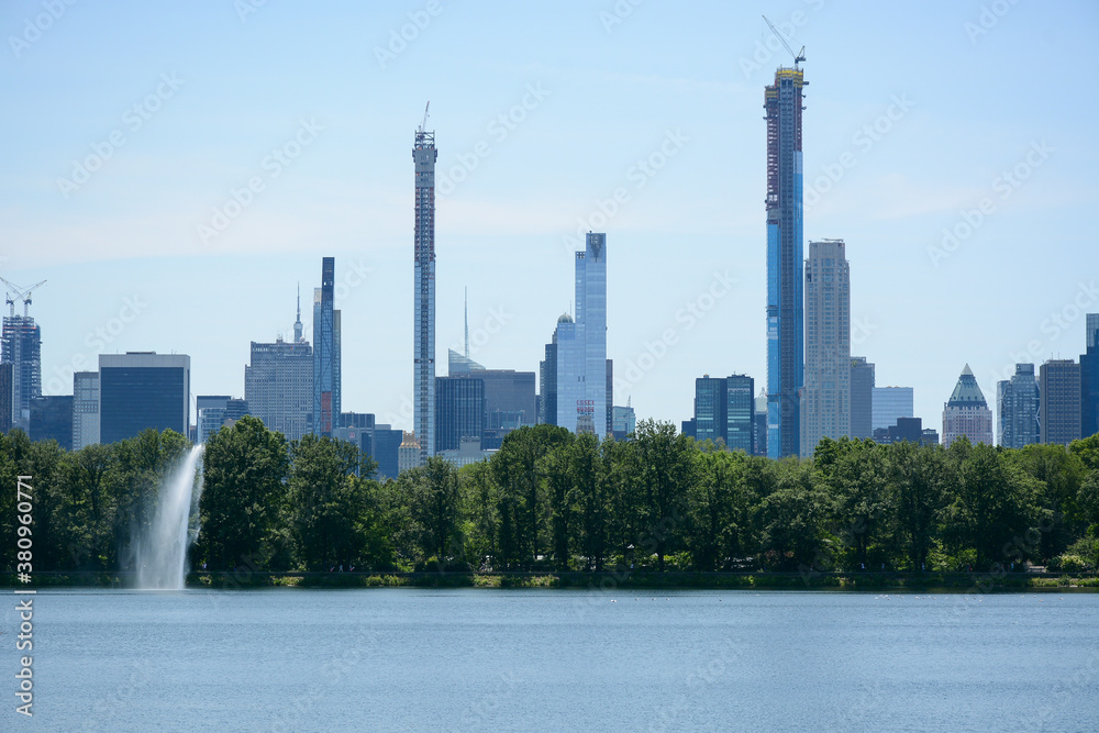 New York, NY, USA - June 5, 2019: The biggest park Central Park in New York city