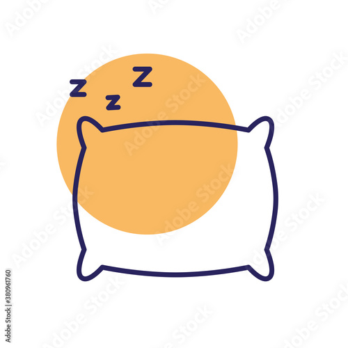 sleeping pillow line style icon vector design