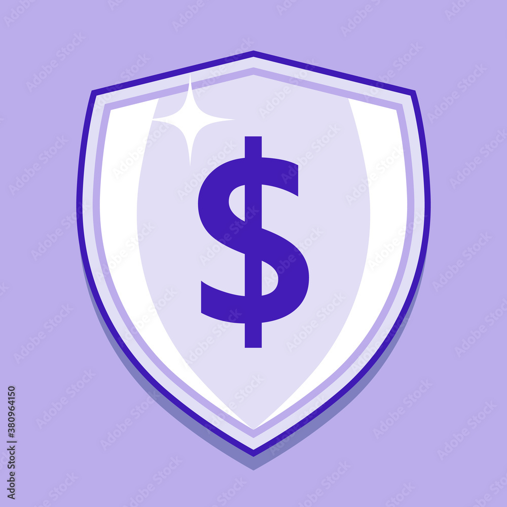 Dollar Shield Money Protection Illustration Vector Dollar Shield Money Protection Illustration Vector
