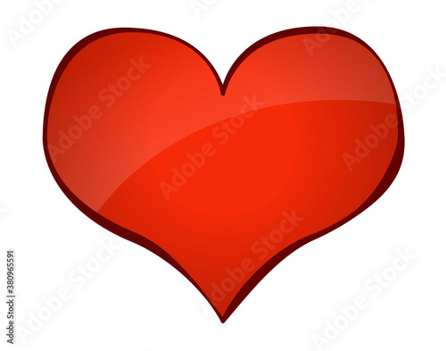 Scarlet heart and flare.