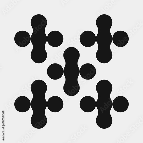 Abstract Cross Pattern Dots Logo generative computational art illustration