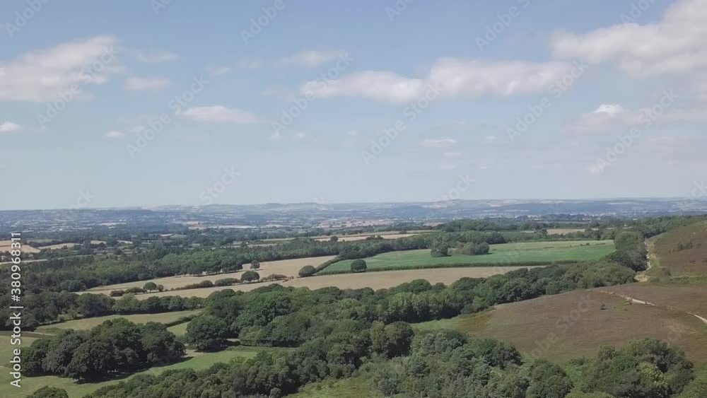 Aerial view of farmland in Woodbury in East Devon, England. Aerial view of farmland in Woodbury in East Devon, England.