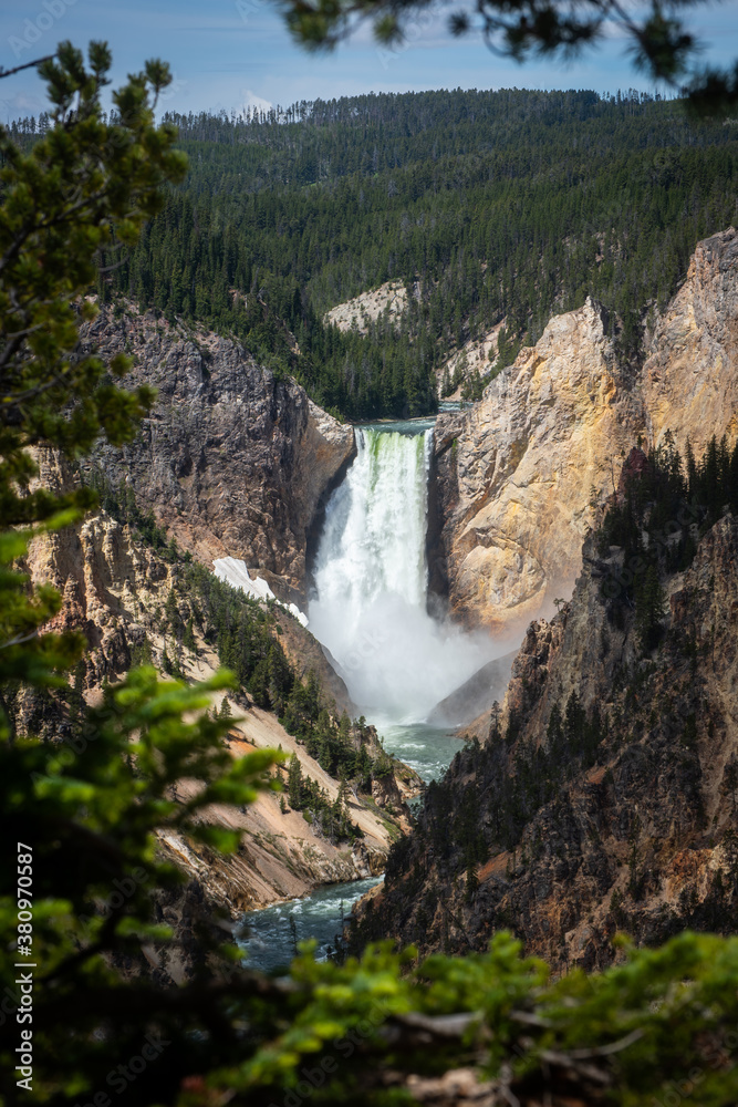 Beautiful Waterfall in Yellowstone National Park