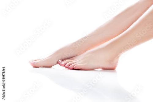 female legs isolated, barefoot, pedicure © beauty_objects