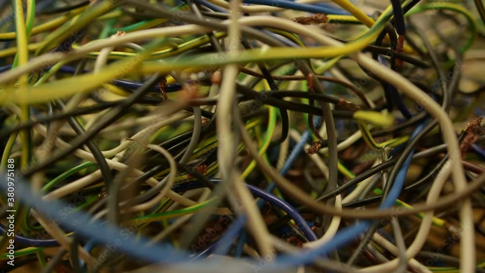 A Lot of Electrical Wires. Electric Support of High Voltage Power Cables. Energy Industry. Production, Distribution and Transmission of Electricity. A Lot of Electrical Wires. Electric Support of High Voltage Power Cables. Energy Industry. Production, Distribution and Transmission of Electricity.