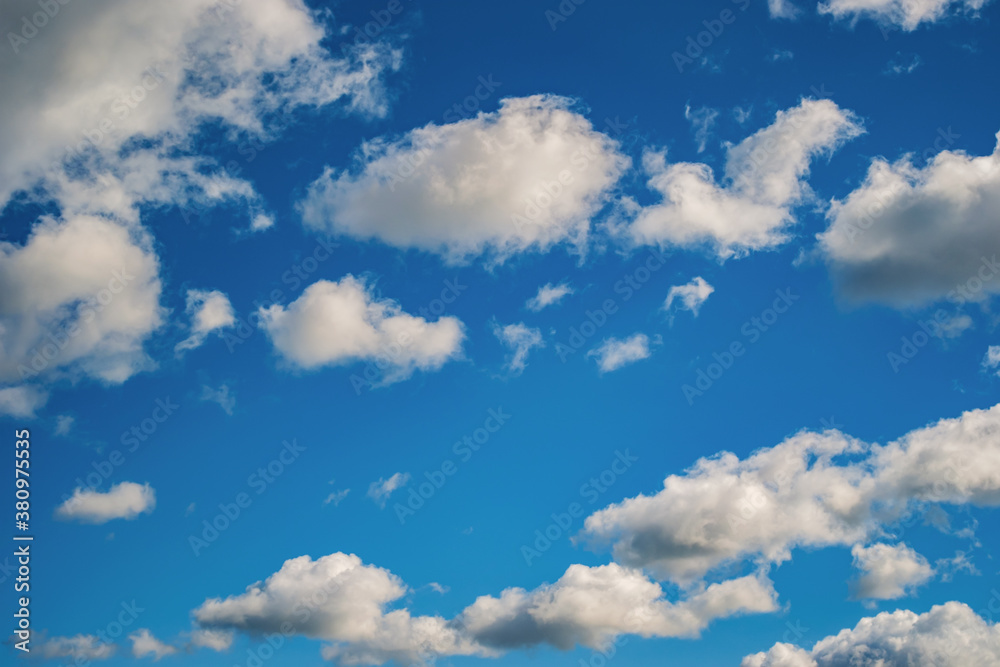 Fototapeta premium Blue sky background with a tiny clouds