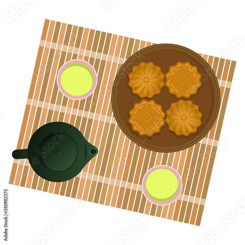 Chinese Mid Autumn festival design. Vector illustration