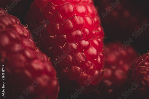 raspberry fruit details, macro