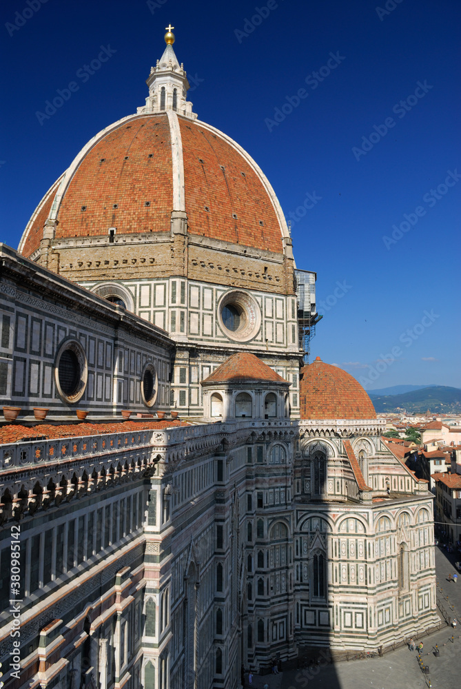 Elevated view of Duomo in Florence from the Campanile