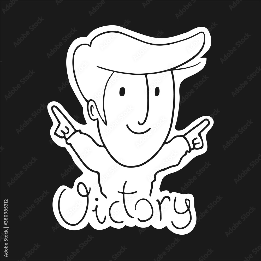 Design of man celebrating victory illustration