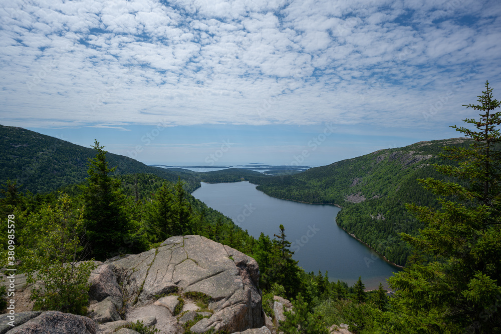 Daytime image from North Bubble of Jordan Pond at Acadia National Park