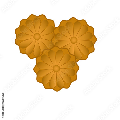 Overhead view mid autumn moon cake. Traditional Chinese pastries