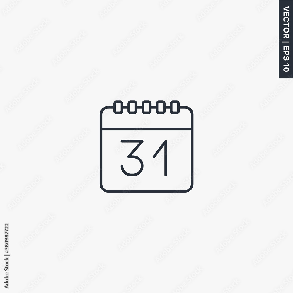 Calendar, linear style sign for mobile concept and web design Calendar, linear style sign for mobile concept and web design