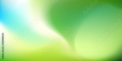Nature blurred background. Abstract Green Blue gradient with light backdrop. Vector illustration. Ecology concept for your graphic design, banner, poster, wallpapers, website