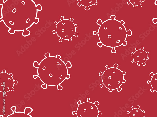 Seamless pattern bacterium virus vector illustration.