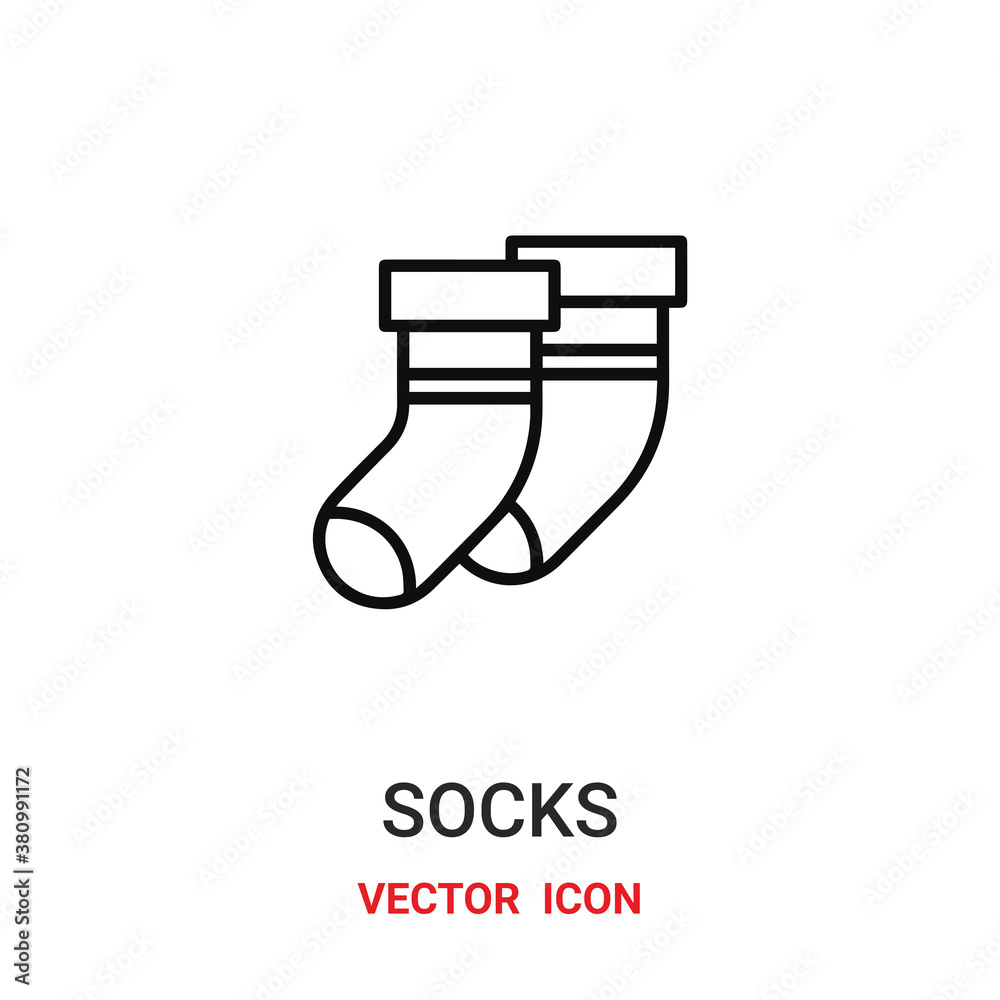 socks icon vector symbol. socks symbol icon vector for your design. Modern outline icon for your website and mobile app design.