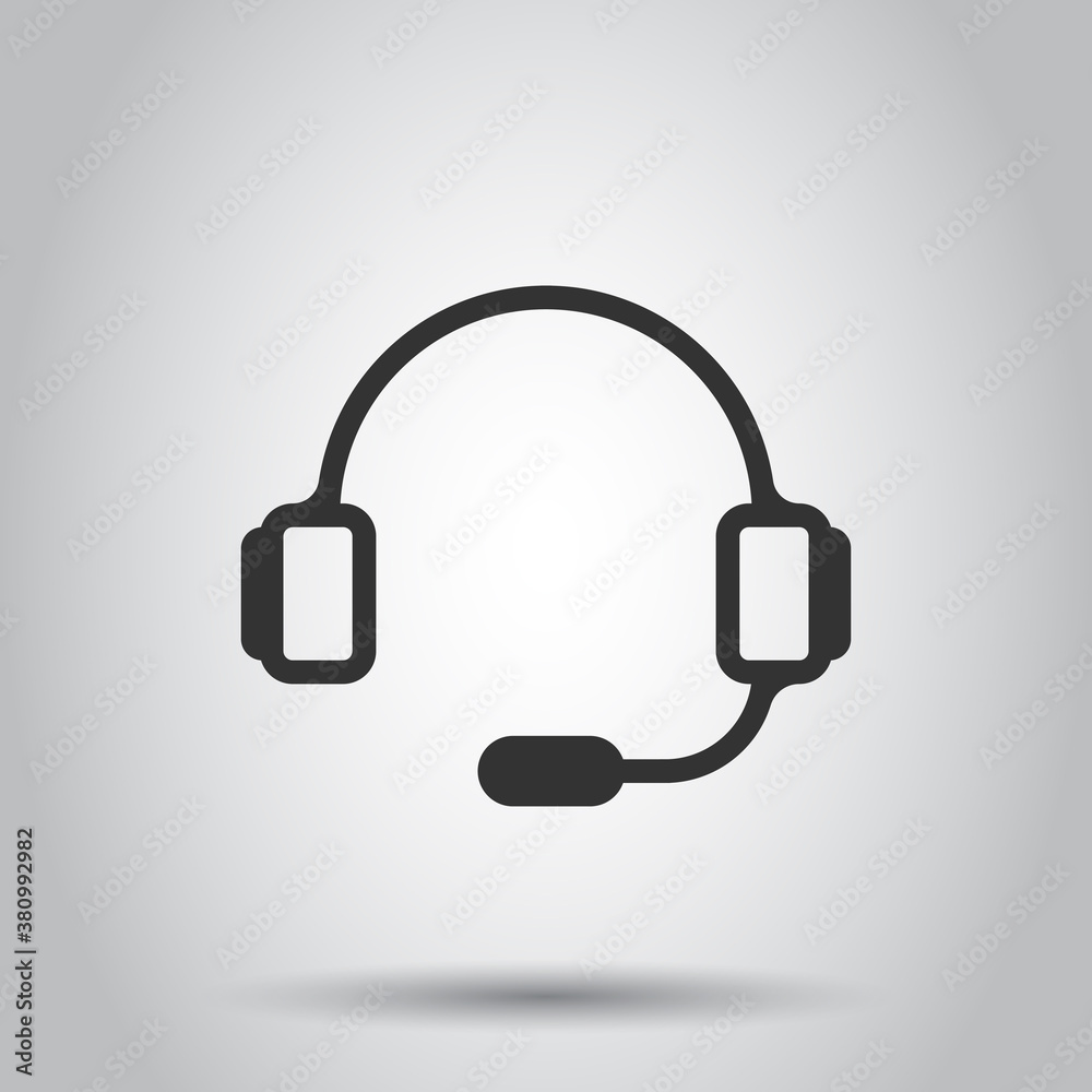Helpdesk icon in flat style. Headphone vector illustration on white isolated background. Chat operator business concept. Helpdesk icon in flat style. Headphone vector illustration on white isolated background. Chat operator business concept.