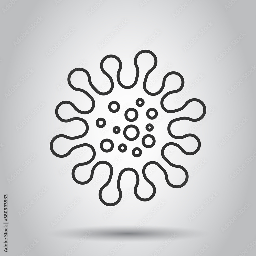 Obraz premium Disease bacteria icon in flat style. Allergy vector illustration on white isolated background. Microbe virus business concept.
