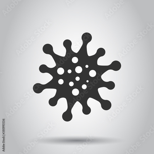 Disease bacteria icon in flat style. Allergy vector illustration on white isolated background. Microbe virus business concept.