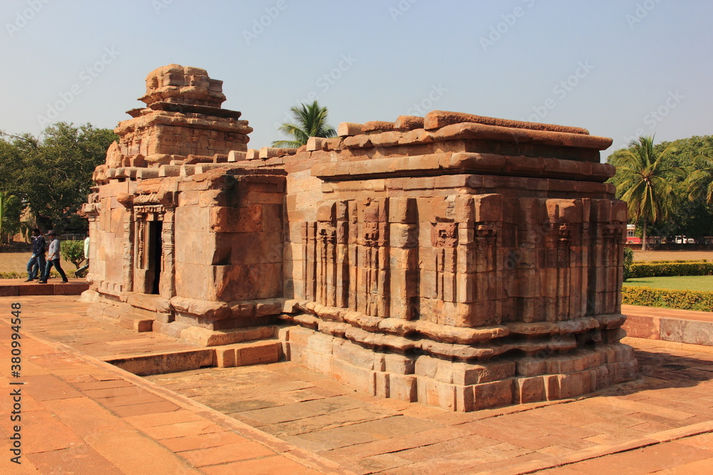 Pattadakal, Paṭṭadakallu or Raktapura, complex of  Hindu and Jain temples in northern Karnataka (India). West bank of the Malaprabha River in Bagalkot, Karnataka, India