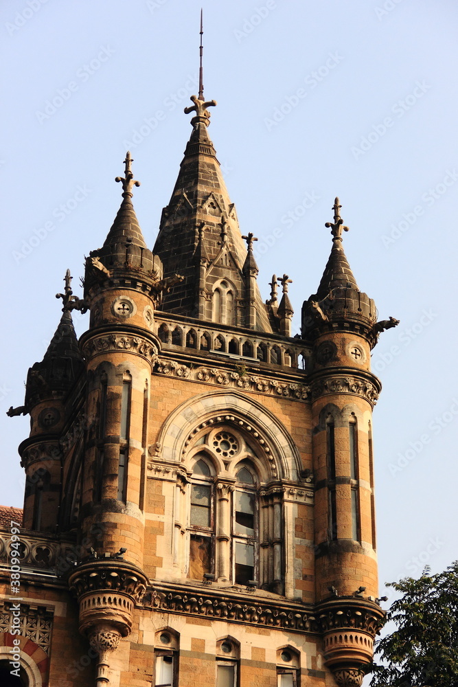 Fototapeta premium Chhatrapati Shivaji Terminus (CST) train station in Mumbai, India with beatiful architecture