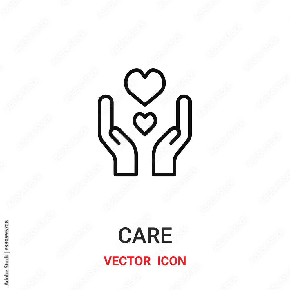 Care vector icon. Modern, simple flat vector illustration for website or mobile app.Health care symbol, logo illustration. Pixel perfect vector graphics	