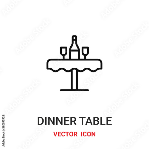 dinner table icon vector symbol. dinner table symbol icon vector for your design. Modern outline icon for your website and mobile app design.