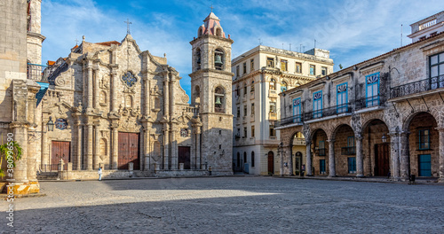 A well kept beautiful old cathedral with a square in Havana Cuba © mauro53