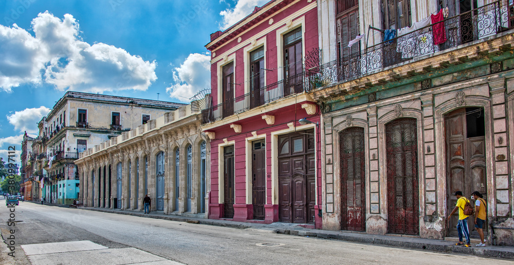Beautiful vintage buildings in Havana Cuba