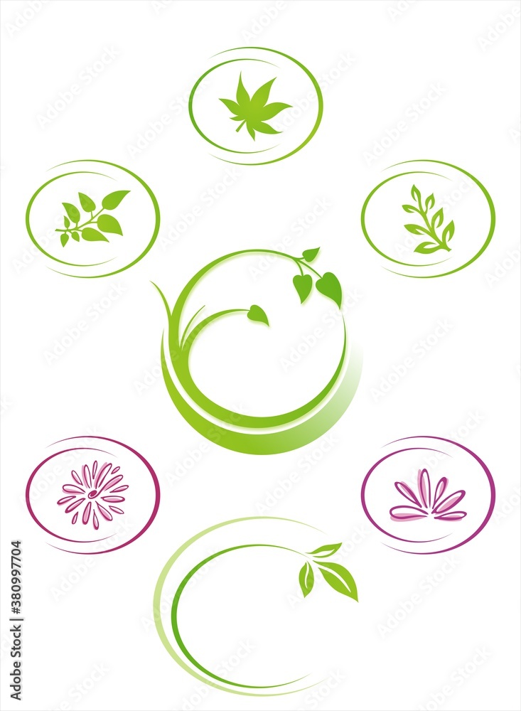 colourful nature icons, Eco friendly business logo design colourful nature icons, Eco friendly business logo design