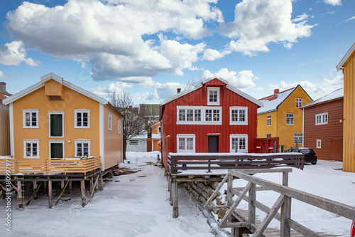 Winter by the river Vefsna in Nordland county photo