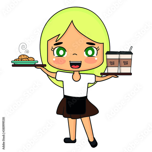 girl with a cup of coffee