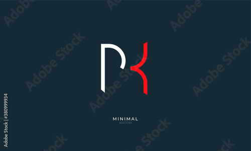 Alphabet letter icon logo PK