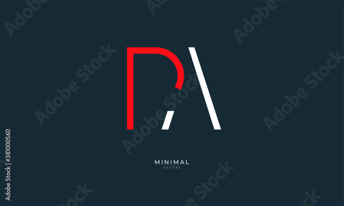 Alphabet letter icon logo PA